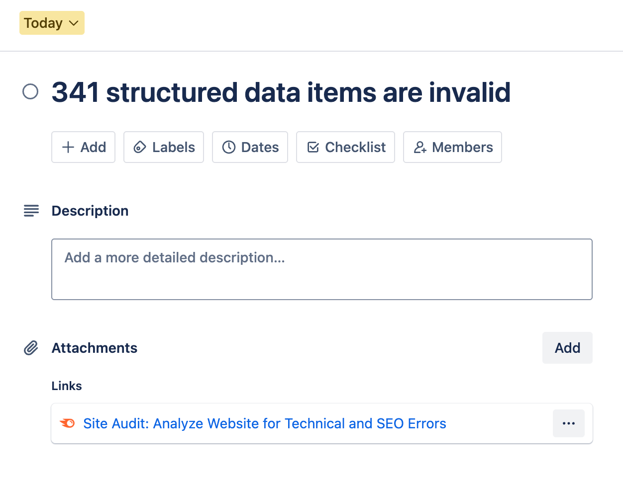 Trello card.
