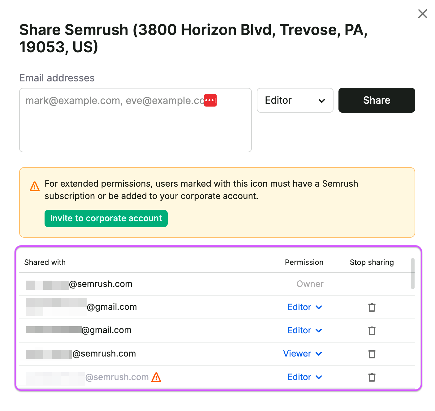 How To Share a Location in Semrush Local Tools image 4