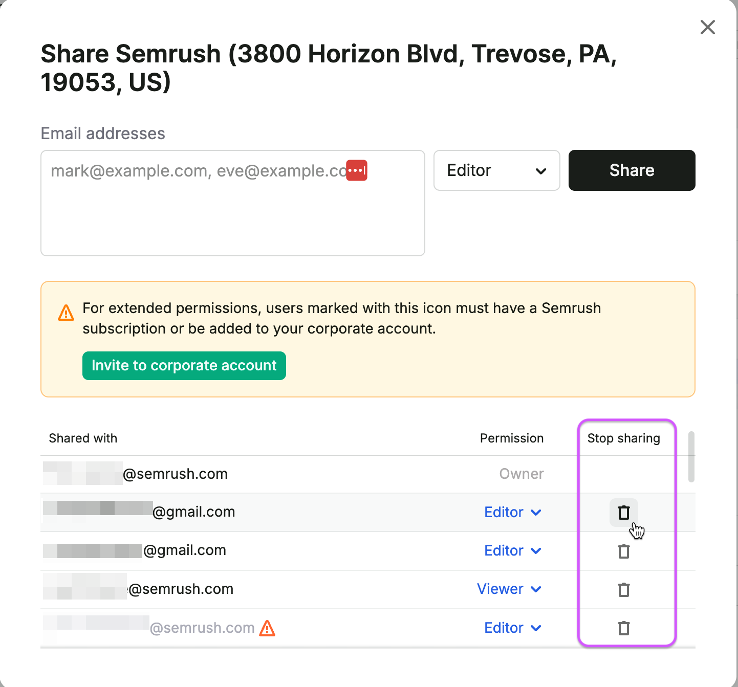How To Share a Location in Semrush Local Tools image 6