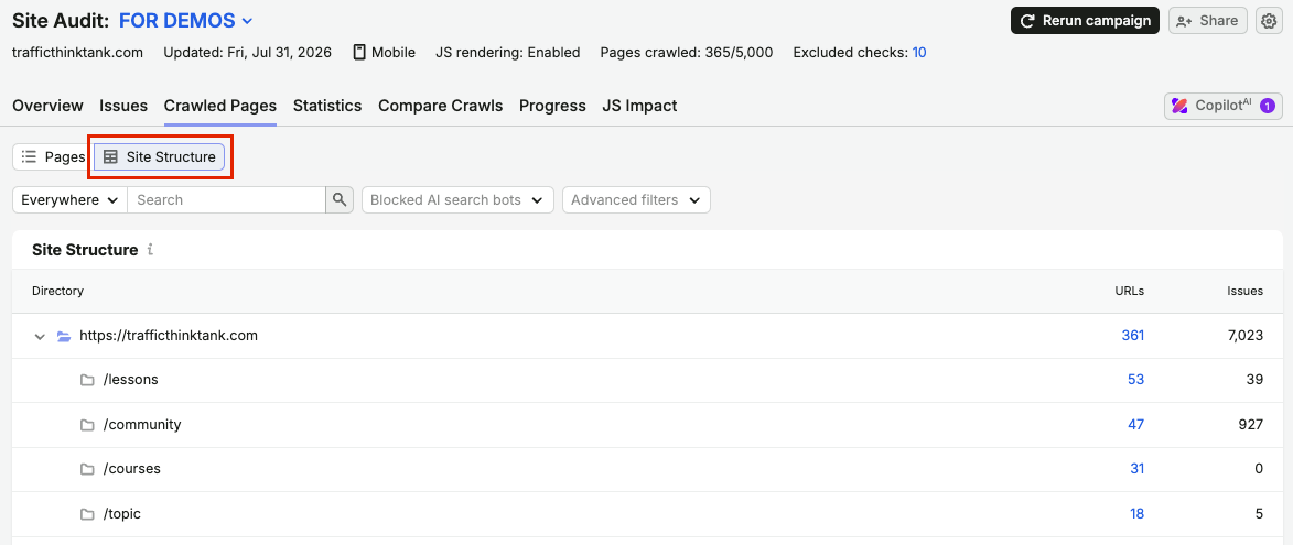 Site Audit Crawled Pages Report image 5